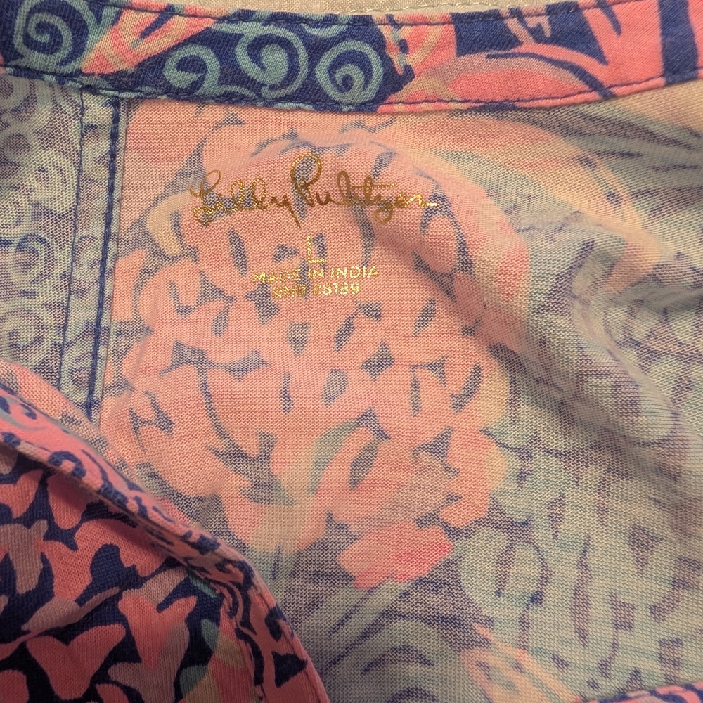 Lilly Pulitzer Pink and Blue Swim Coverup - Picture 2 of 2